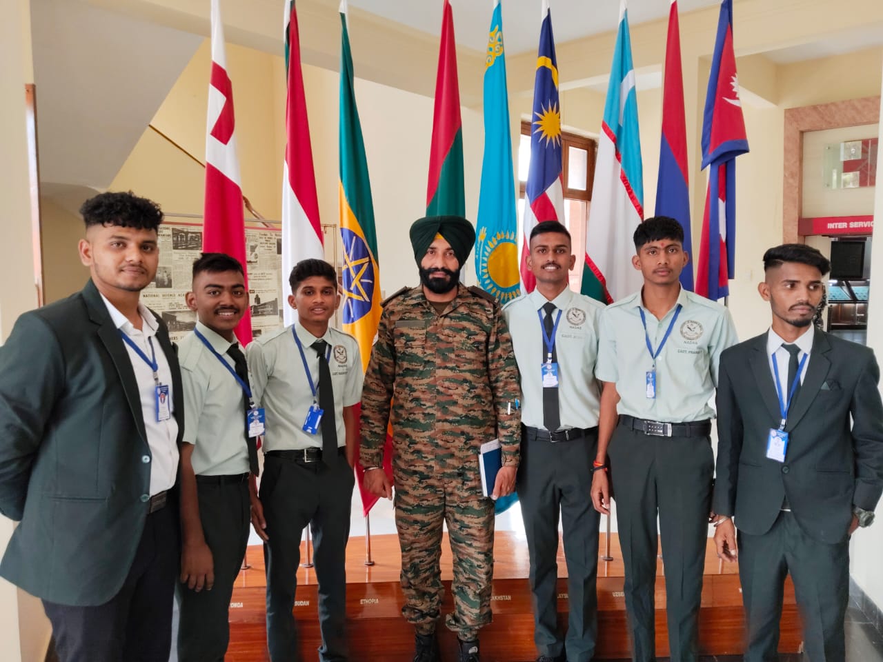 NADAS students group photo at Khadakwasla NDA campus visit